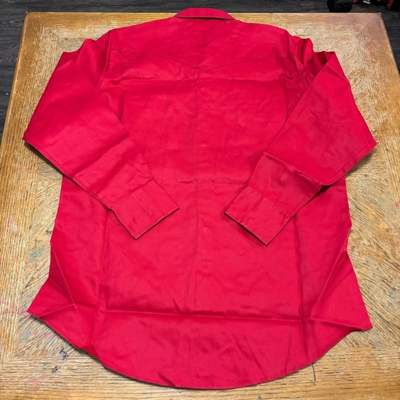 Wrangler Cowboy Cut Men’s Shirt Pearl Snap Red Long Sleeve Twill Men XLT/XL/L - Picture 2 of 6